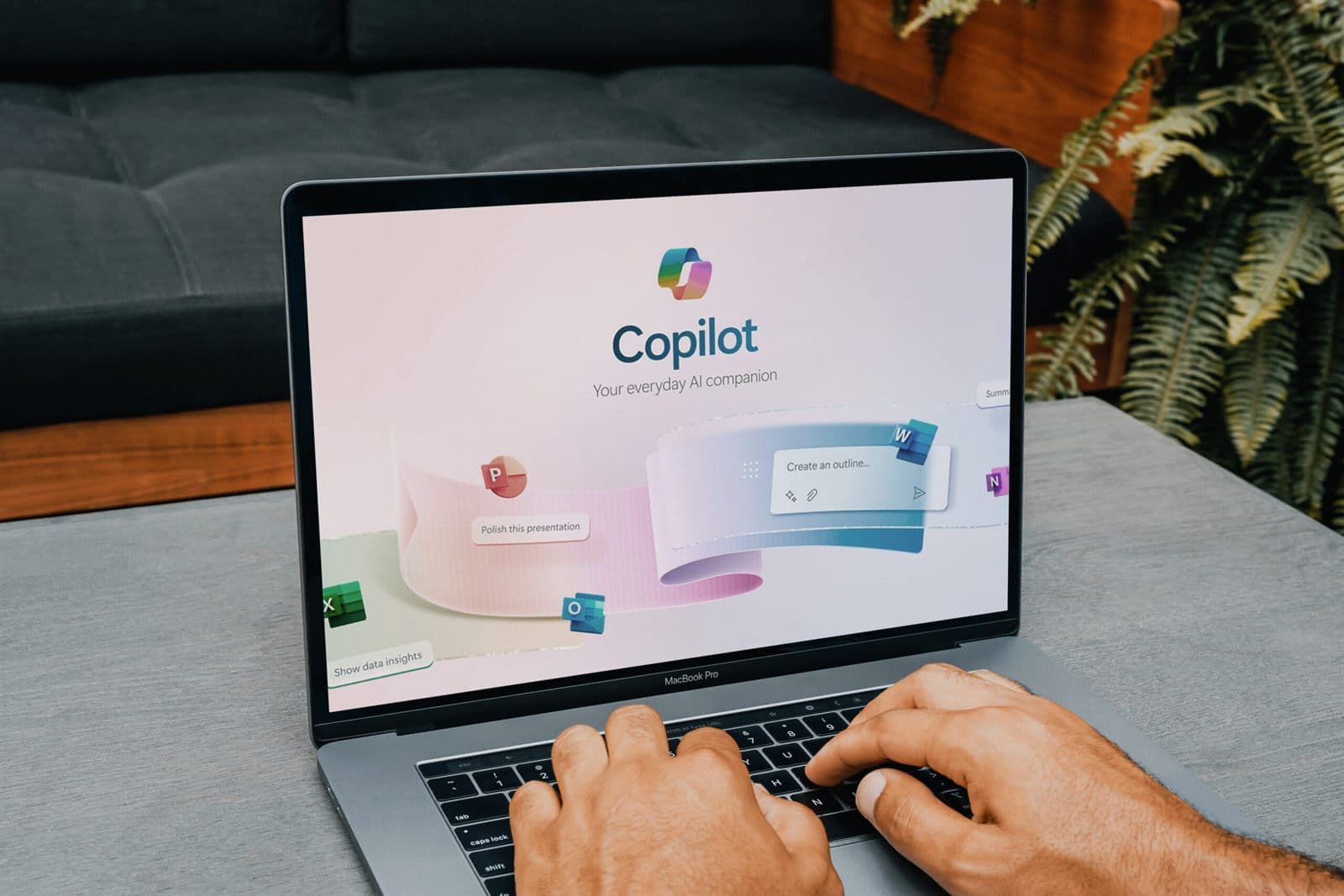 Microsoft Copilot open on a laptop screen